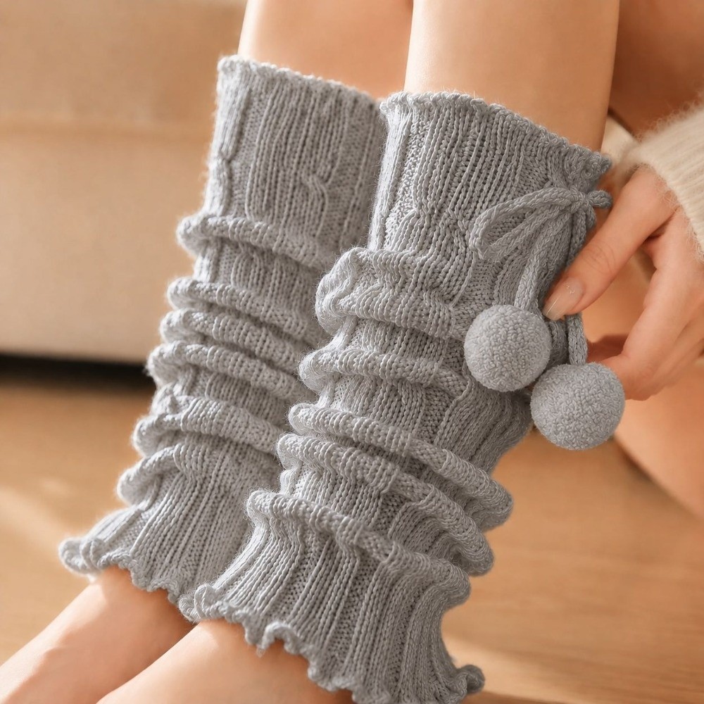 Boot Sock Slouchy - Jambières tricotées à motif torsadé avec