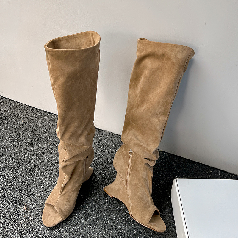 Knee High Sock Women - AIYKAZYSDL étrange talon compensé Peep Toe
