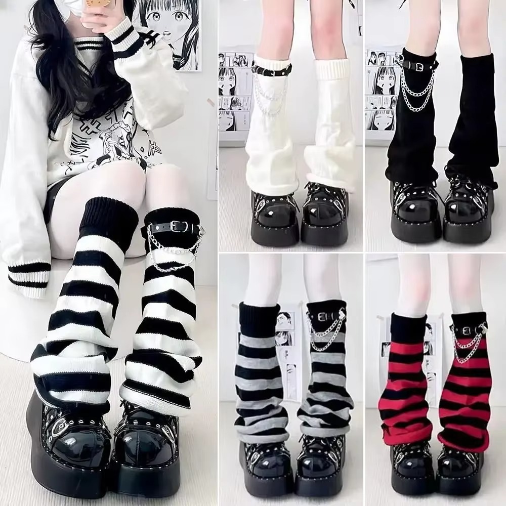 Boot Sock Slouchy - Guêtres en tricot gothiques Harajuku, manchettes