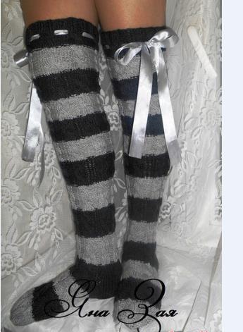 Thigh High Sock Stay Up - Bas tricotés pour femmes, chaussettes chaudes