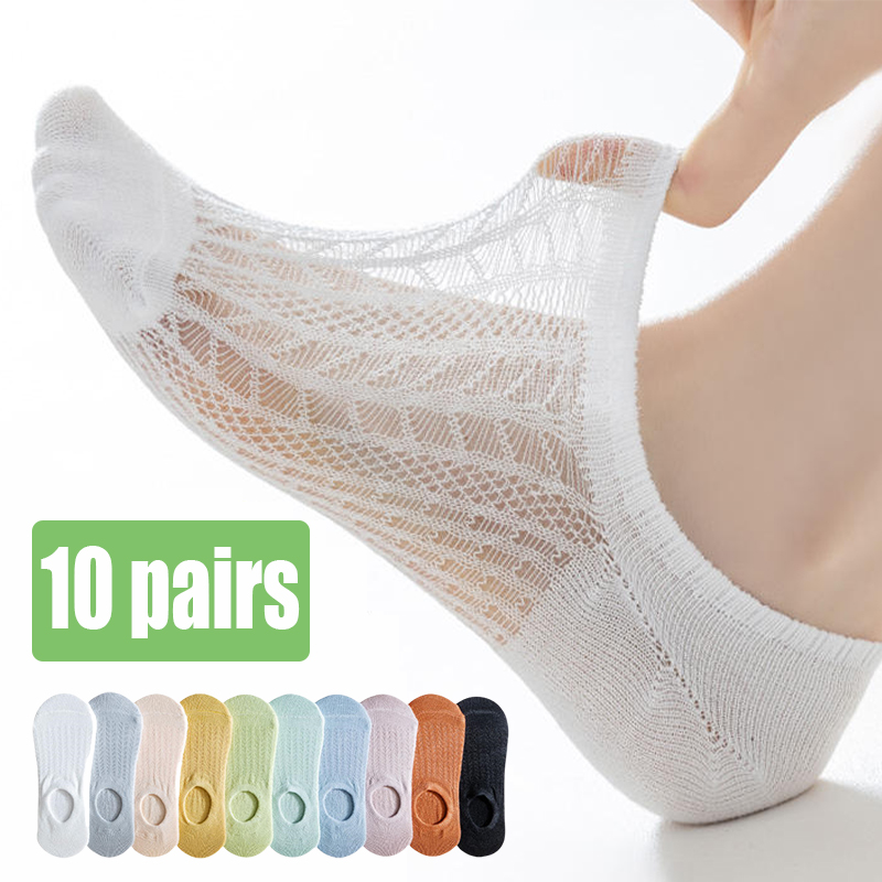 No Show Sock Women - Chaussettes en Maille Invisible pour Femme,