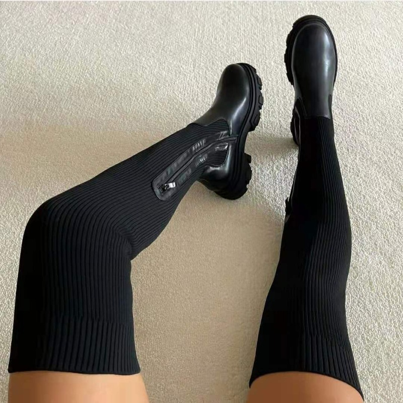Knee High Sock Women - 2025 chaussures d'hiver femmes chaussettes bottes